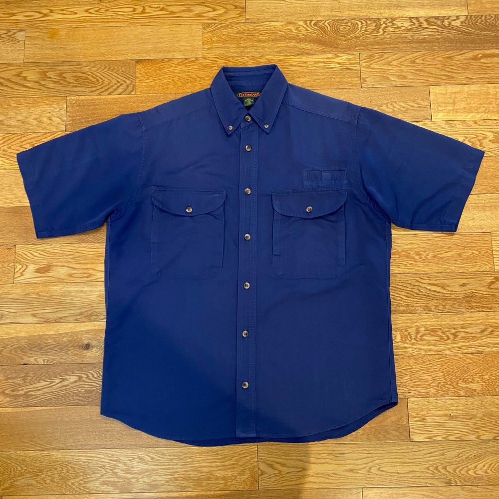 Flyshacker Clothing Co Mens Fishing Shirt Medium Button Down Short Sleeve Pocket